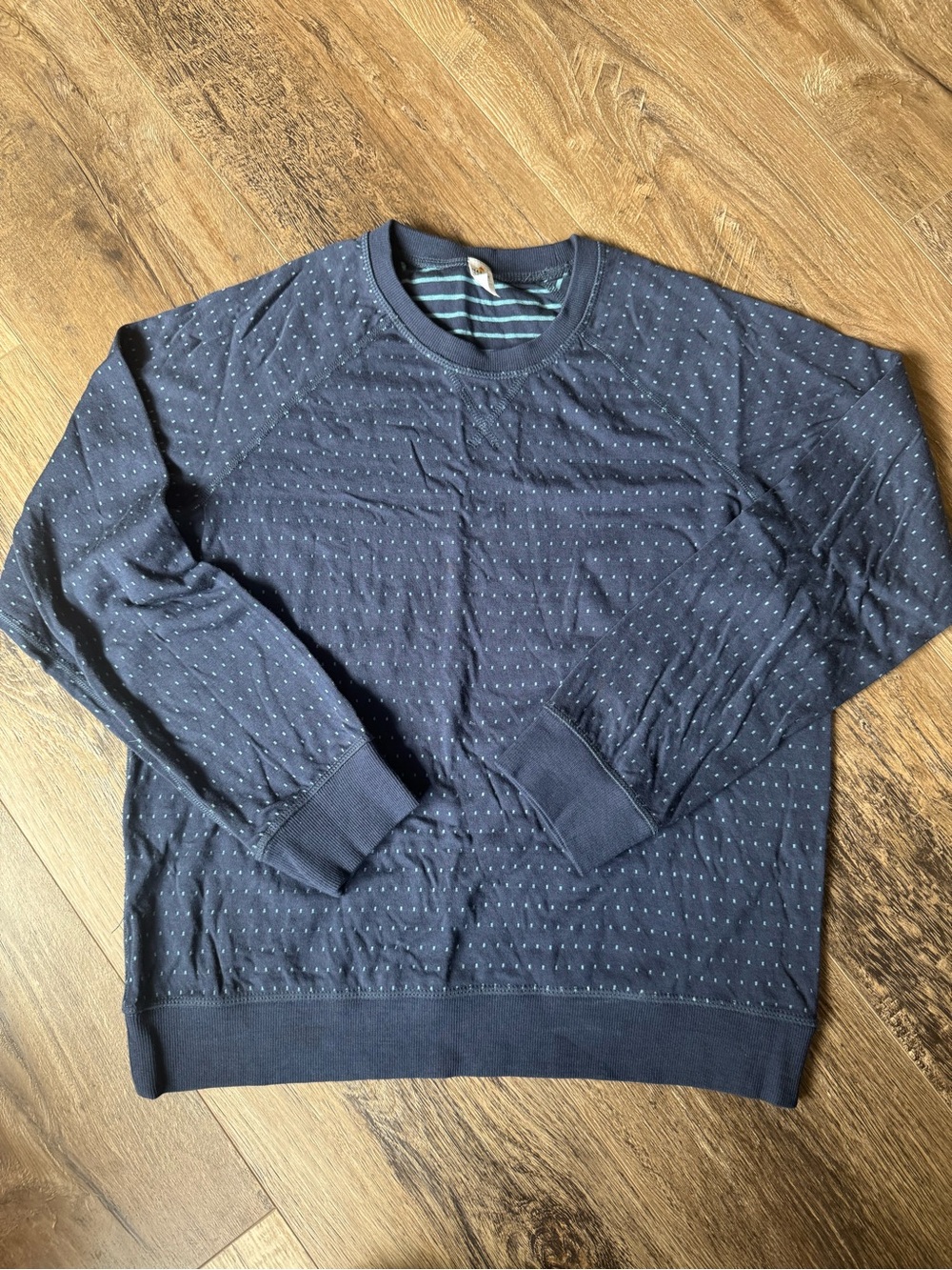 Marine Layer Navy Dot Crewneck Sweater